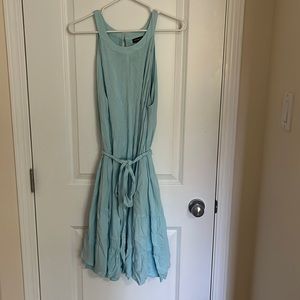 Baby blue Linen Halter Tie-Waist Dress, Torrid Size 1